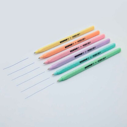 Artikelbild 7 für Kores® Kugelschreiber K0R-M Pastel farbsortiert, Schreibfarbe: blau, 6 St., Artikelnummer 766797