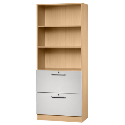 Artikelbild für HAMMERBACHER Regalschrank Sira, V7300/6/S/RE buche, silber 80,0 x 42,0 x 200,4 cm, 1 St., Artikelnummer 199265