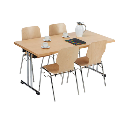 Artikelbild 5 für HAMMERBACHER Mehrzwecktisch buche rechteckig, Rundrohr chrom, 138,0 x 69,0 x 73,5 cm, Artikelnummer 852954