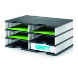 Artikelbild 1 für styro Sortierstation styrodoc duo black & white schwarz/weiß mit 6 Fächern, Artikelnummer 403663