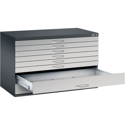 Artikelbild für CP 7100 Planschrank schwarzgrau, weißaluminium 8 Schubladen 110,0 x 76,5 x 76,0 cm, 1 St., Artikelnummer 682411