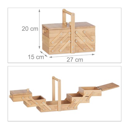 Artikelbild 2 für relaxdays Nähkästchen braun, 1 St., Artikelnummer 605091