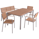 Artikelbild 1 für Garden Pleasure Sitzgruppe DENVER, silber Holz, Metall, 5 tlg., Artikelnummer 543609