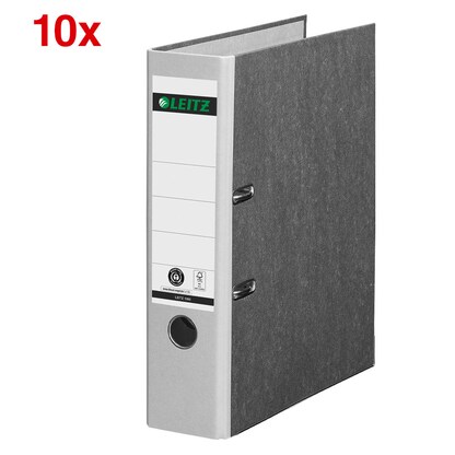 Artikelbild für AKTION: LEITZ 1080 Ordner lichtgrau marmoriert Karton 8,0 cm DIN A4, 10 St., Artikelnummer 653836