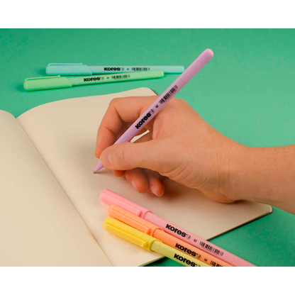 Artikelbild 5 für Kores® Kugelschreiber K0R-M Pastel farbsortiert, Schreibfarbe: blau, 6 St., Artikelnummer 766797