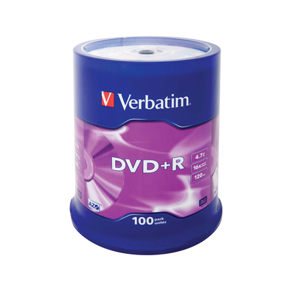 Artikelbild für verbatim DVD+R 4,7 GB, 100 St., Artikelnummer 264299