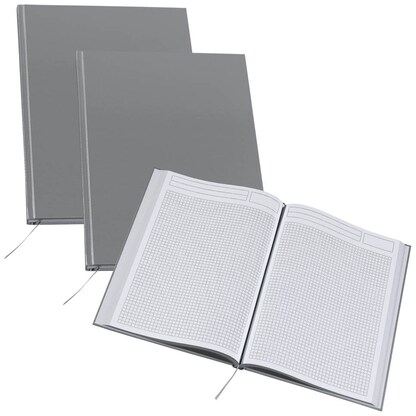 Artikelbild für Notizbücher DIN A4 kariert, silber Hardcover 192 Seiten, 3 St., Artikelnummer 837625