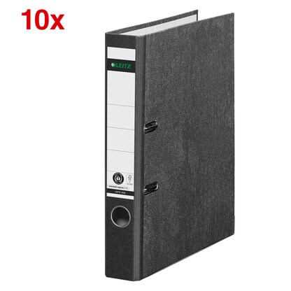 Artikelbild für AKTION: LEITZ 1050 Ordner schwarz marmoriert Karton 5,2 cm DIN A4, 10 St., Artikelnummer 653849