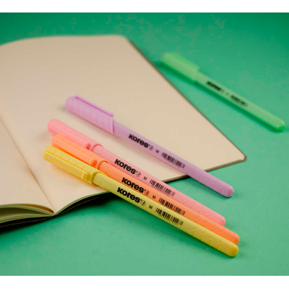 Artikelbild 6 für Kores® Kugelschreiber K0R-M Pastel farbsortiert, Schreibfarbe: blau, 6 St., Artikelnummer 766797