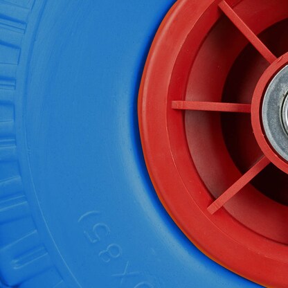 Artikelbild 5 für relaxdays Sackkarrenräder luftbereift blau, rot Vollgummi Felgen, Achse 2,0 cm, Artikelnummer 452117
