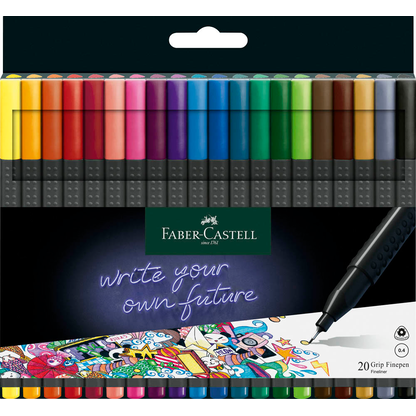 Artikelbild für FABER-CASTELL Grip Fineliner farbsortiert 0,4 mm, 20 St., Artikelnummer 749343