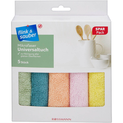 Artikelbild für flink & sauber Mikrofasertücher Polyester 60 °C waschbar, 5 St., Artikelnummer 212904