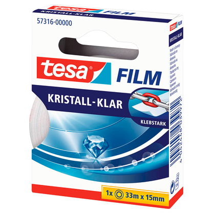 Artikelbild 3 für tesa KRISTALL-KLAR Klebefilm transparent 15,0 mm x 33,0 m 1 Rolle, Artikelnummer 114645