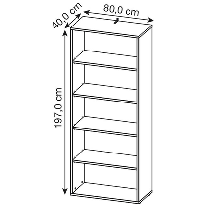 Artikelbild 2 für GERMANIA Aktenregal Agenda Home grafit, grandson-eiche 80,0 x 40,0 x 197,0 cm, 1 St., Artikelnummer 121837
