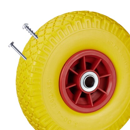 Artikelbild 5 für relaxdays Sackkarrenräder luftbereift gelb, rot Vollgummi Felgen, Achse 2,0 cm, Artikelnummer 452377