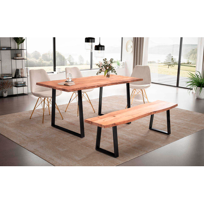 Artikelbild 4 für WOHNLING Esstisch akazie rechteckig, Trapez-Gestell schwarz, 120,0 x 60,0 x 76,0 cm, Artikelnummer 401996