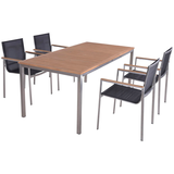 Artikelbild 1 für Garden Pleasure Sitzgruppe DENVER dunkelgrau, silber Holz, Metall, 5-teilig, Artikelnummer 543688