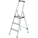 Artikelbild 1 für MUNK Stehleiter einseitig 11223 silber 3 Stufen, H: 131,0 cm, Artikelnummer 593606