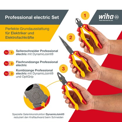 Artikelbild 2 für Wiha Zangen-Set Professional electric 26852, Länge: 35,3 cm, 3-tlg., 1 Set, Artikelnummer 716801