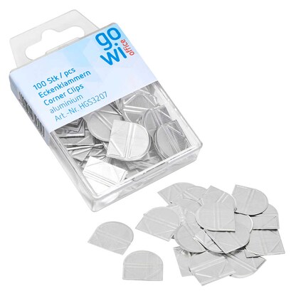 Artikelbild für Gowi Eckenklammern aluminium 1,9 x 1,8 cm, 100 St., Artikelnummer 721367