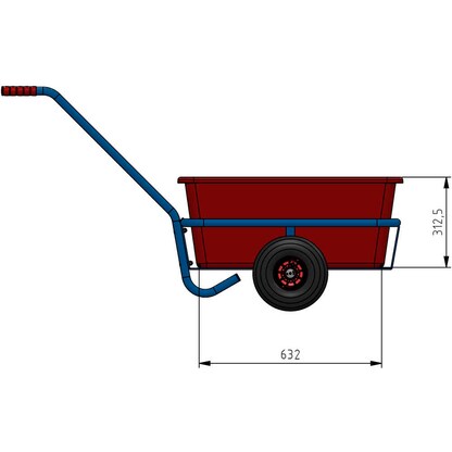 Artikelbild 3 für fetra Handwagen 4101L blau 59,6 x 140,1 x 77,7 cm, Artikelnummer 747119