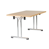 Artikelbild 1 für HAMMERBACHER Mehrzwecktisch buche rechteckig, Rundrohr chrom, 138,0 x 69,0 x 73,5 cm, Artikelnummer 852954