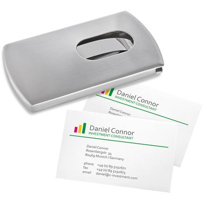 Artikelbild für SIGEL Visitenkartenetui silber, für bis zu 12 Visitenkarten, Artikelnummer 354295