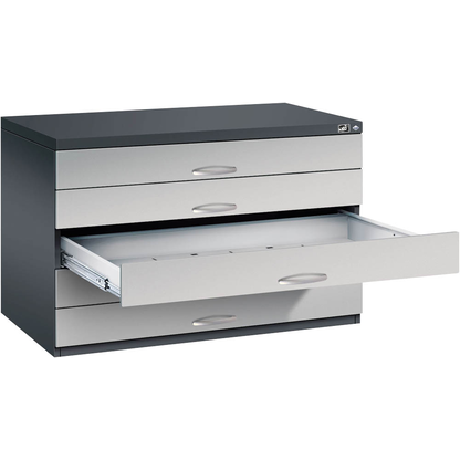 Artikelbild für CP 7100 Planschrank schwarzgrau, weißaluminium 5 Schubladen 110,0 x 76,5 x 76,0 cm, 1 St., Artikelnummer 682524