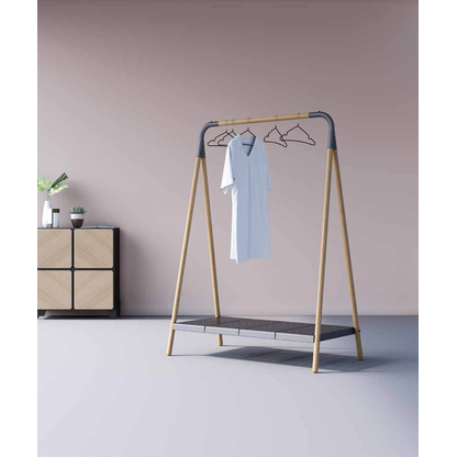 Artikelbild 4 für meet powered by PAPERFLOW Kleiderständer grau Holz 1 Haken 105,0 x 142,0 cm, Artikelnummer 300873