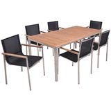 Artikelbild 1 für Garden Pleasure Sitzgruppe DENVER dunkelgrau, silber Holz, Metall, 7-teilig, Artikelnummer 543639