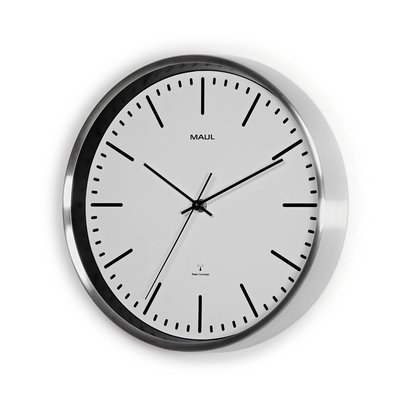 Artikelbild 2 für MAUL Funkwanduhr MAULfly weiß silber Aluminium, Ø 30,5 cm, Artikelnummer 139404