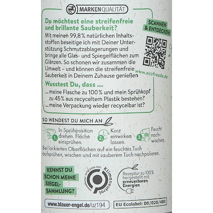 Artikelbild 3 für eco Freude Glasreiniger 0,5 l, Artikelnummer 538771