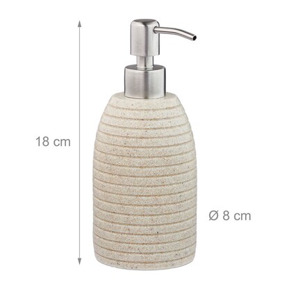 Artikelbild 3 für relaxdays Seifenspender 10031053_778 beige Polyresin 300,0 ml, 1 St., Artikelnummer 644561