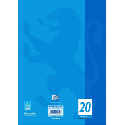 Artikelbild 4 für OXFORD Schulheft Lineatur 20 blanko DIN A4 ohne Rand, 16 Blatt, 1 St., Artikelnummer 625202