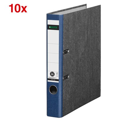Artikelbild für AKTION: LEITZ 1050 Ordner blau marmoriert Karton 5,2 cm DIN A4, 10 St., Artikelnummer 653887