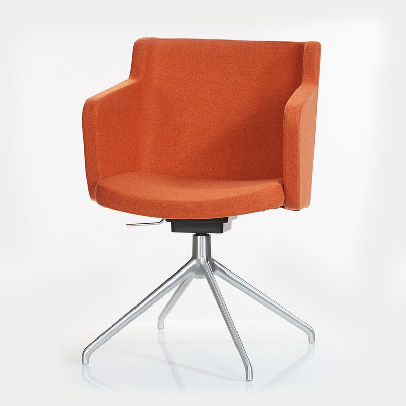 360-Grad-Artikelbild für Topstar Besuchersessel SFH 1.0 orange edelstahl, Optik matt Stoff 58,0 x 66,0 x 87,0 - 90,0 cm, 1 St., Artikelnummer 593261