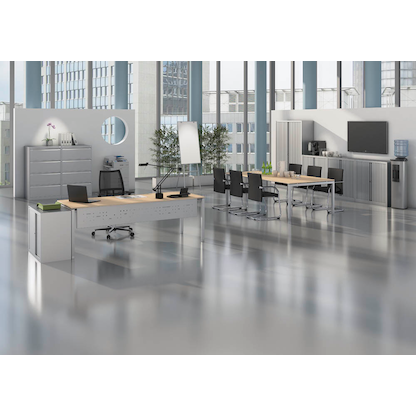 Artikelbild 5 für BISLEY Konferenztisch Cito grauweiß, silber rechteckig, 4-Fuß-Gestell silber, 200,0 x 120,0 x 74,0 cm, Artikelnummer 257340