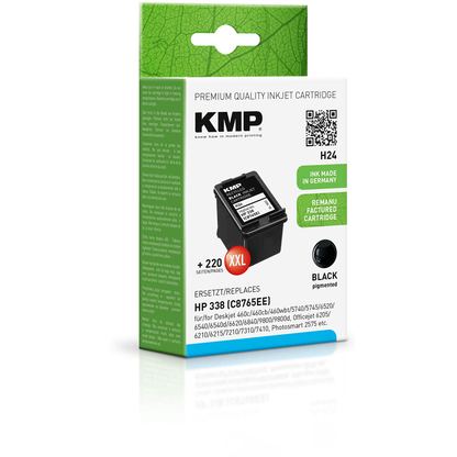 Artikelbild 2 für KMP H24 schwarz Druckerpatrone kompatibel zu HP 338 (C8765E), Artikelnummer 164269