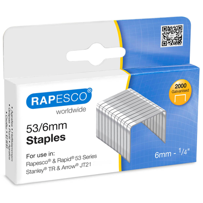 Artikelbild für RAPESCO® Tackerklammern 53/6, 2.000 St., Artikelnummer 700627
