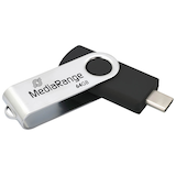 Artikelbild 1 für MediaRange USB-Stick schwarz, silber 64 GB, 1 St., Artikelnummer 518476