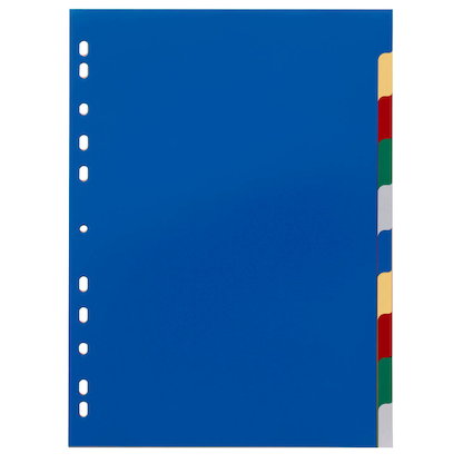 Artikelbild 2 für DURABLE Ordnerregister DIN A4 Vollformat blanko blau, gelb, rot, grün, grau 10-teilig, 1 Satz, Artikelnummer 147207