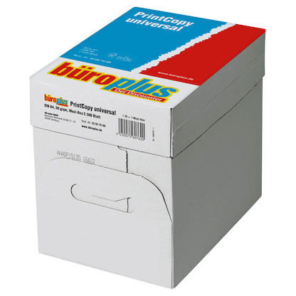 Artikelbild 2 für büroplus Kopierpapier PrintCopy universal DIN A4 80 g/qm 2.500 Blatt Maxi-Box, Artikelnummer 320275