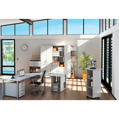 Artikelbild 3 für geramöbel Eckregal Flex lichtgrau 40,0 x 40,0 x 75,2 cm, 1 St., Artikelnummer 881058