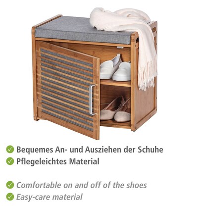 Artikelbild 5 für WENKO Schuhschrank Bahari, 62218100 braun, grau 2 Fachböden 50,0 x 33,0 x 45,0 cm, Artikelnummer 530826