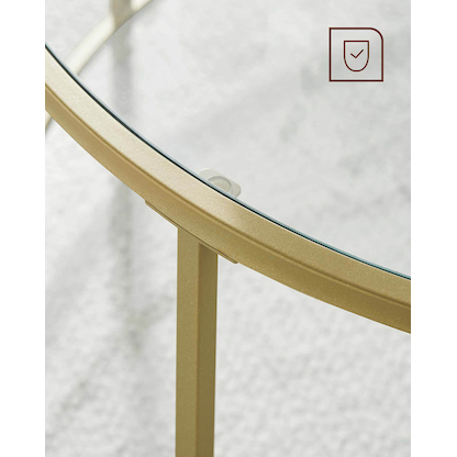 Artikelbild 5 für VASAGLE Beistelltisch rund Glas gold 50,0 x 50,0 x 55,0 cm, 1 St., Artikelnummer 262719