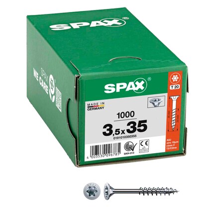 Artikelbild für SPAX® Universalschrauben T20 Senkkopf WIROX 0191010350355 3,5 mm x 35 mm, 1.000 St., Artikelnummer 395117