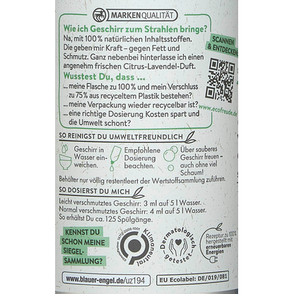 Artikelbild 3 für eco Freude CITRUS LAVENDEL Spülmittel 0,5 l, Artikelnummer 538811
