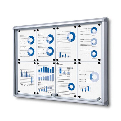 Artikelbild 4 für Showdown® Displays Schaukasten SL B1 silber 8x DIN A4 94,0 x 5,9 x 67,5 cm, 1 St., Artikelnummer 268971