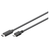 Artikelbild 1 für goobay USB C/Micro USB 2.0 B Kabel 1,0 m schwarz, 1 St., Artikelnummer 170124