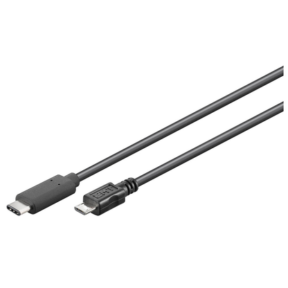 Artikelbild für goobay USB C/Micro USB 2.0 B Kabel 1,0 m schwarz, 1 St., Artikelnummer 170124